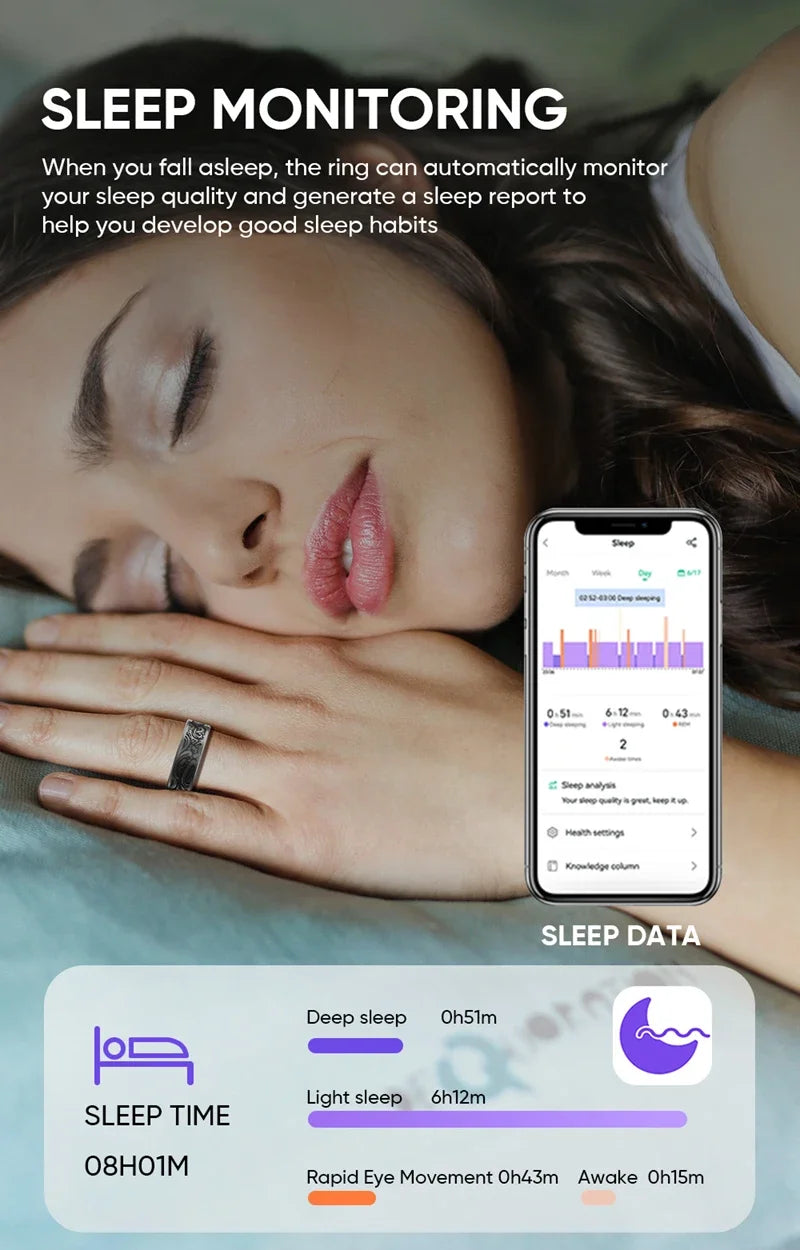 Smart Ring Health Tracker – Sleep Monitor, Heart Rate & Fitness Ring 